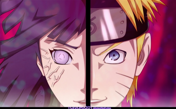 Desenho de Hinata e Naruto pintado e colorido por Usuário não