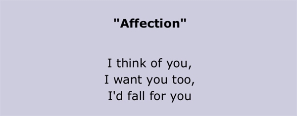 Fanfic / Fanfiction .affection