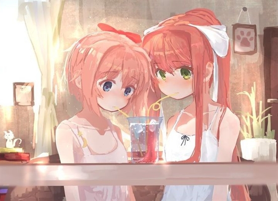 Monika aproveitando o dia com sua namorada (sayori)