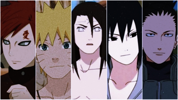 Naruto, Sasuke, Neji, Gaara