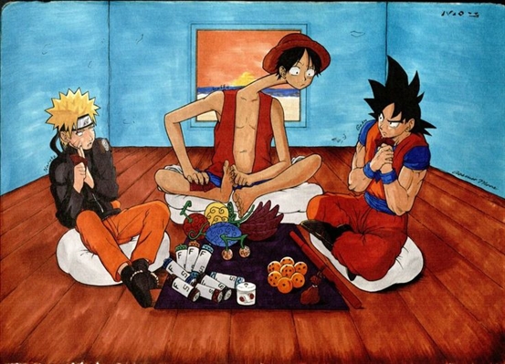 Goku x Luffy x Naruto - Desenho de paulotm - Gartic