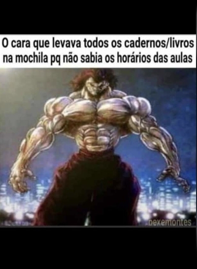 Todo dia fazendo resenhas ruins Dia 1: BAKI É a história de um garoto que  quer ficar cada vez mais forte, pra derrotar o seu pai, aquele chifrudo. O  anime é daora