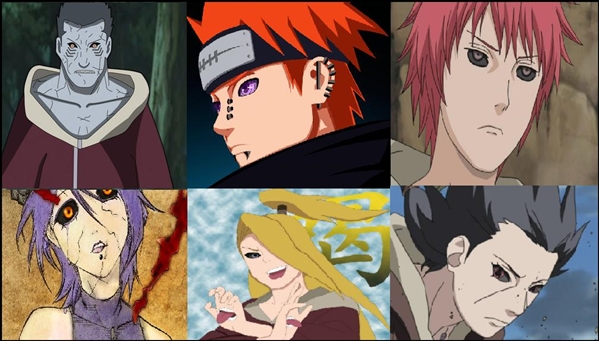 Membro Facial da Equipe Akatsuki para colorir