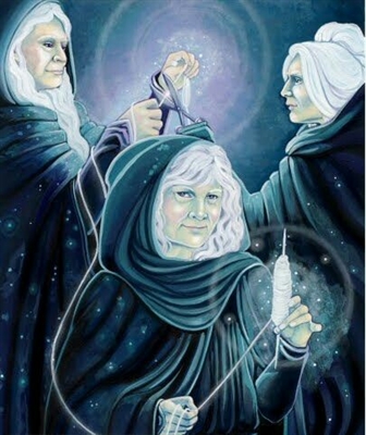 Fanfic / Fanfiction A ladra de raios - Três velhas senhoras tricotam as meias 
da morte