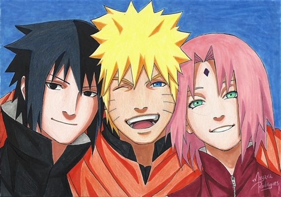 a época em que o Sasuke até sorria #naruto #sakura #sasuke #kakashi #t