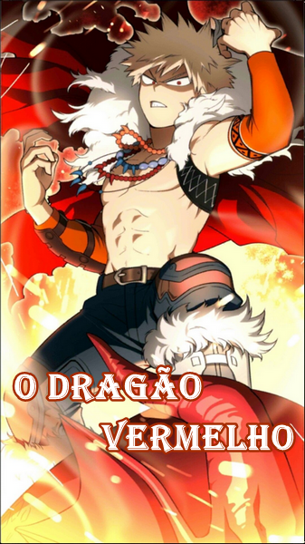 Um anime e dragão em vermelho