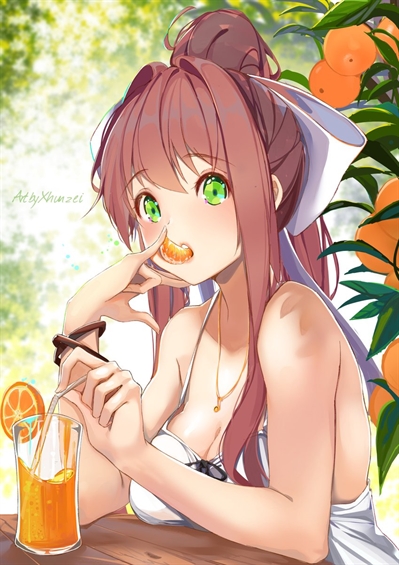 Monika aproveitando o dia com sua namorada (sayori)