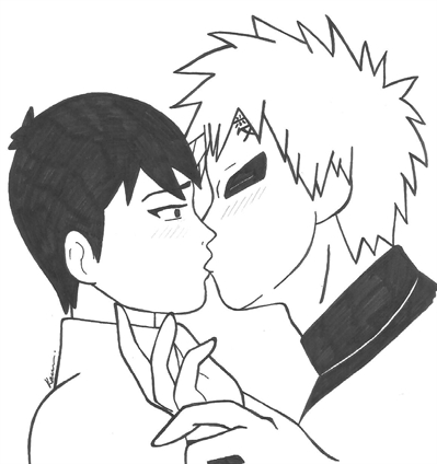 Desenho do Gaara e Kakashi (Chidori)