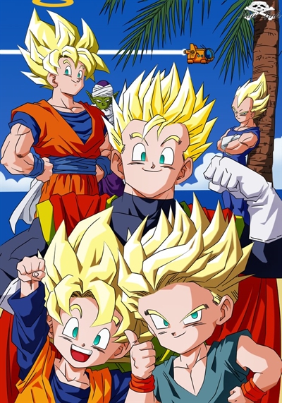 Bardock, Goku, Gohan, Goten  Filmes de anime, Dragões, Anime