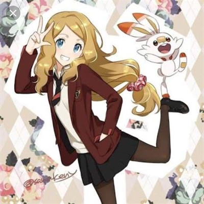 Camisa Anime Pokemon Fundo Mangá - Serena e Fennekin