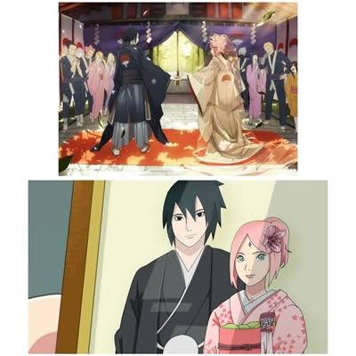 Casamento SasuSaku  Sakura and sasuke, Sasusaku, Anime