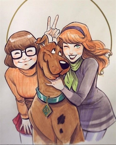 Scooby-Doo, Salsicha, Scooby-Doo, Fred, Velma, e Daphne, pe…