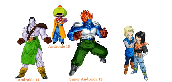 personagens de dragon ball: Andróides #13, #14 e #15