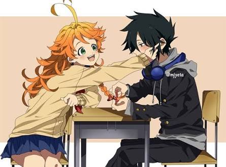 Emma desmaia! tem momentos de Ray E Emma, Anime X/ the promised