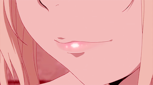 Personagem de desenho animado lábio anime menina beijo lábios nus com  brilhos
