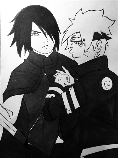 desenho que fiz em homenagem a despedida de Naruto,que venha Boruto 😉