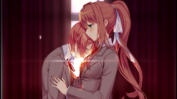 Monika aproveitando o dia com sua namorada (sayori)