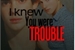 Fanfic / Fanfiction I knew you were trouble.